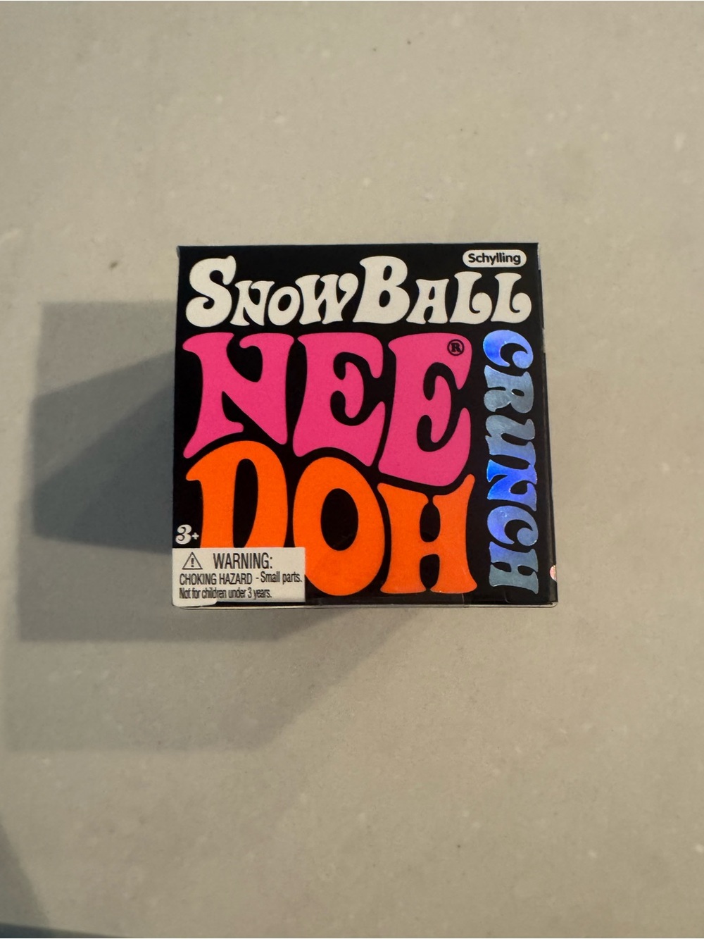 NeeDoh Crunch Stress Toy - Black with Pink & Orange